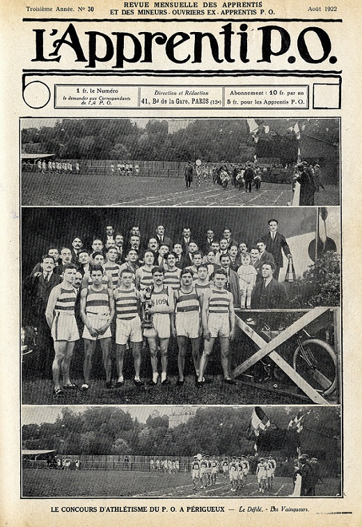 L’athlétisme à la une de L'Apprenti PO. Août 1922