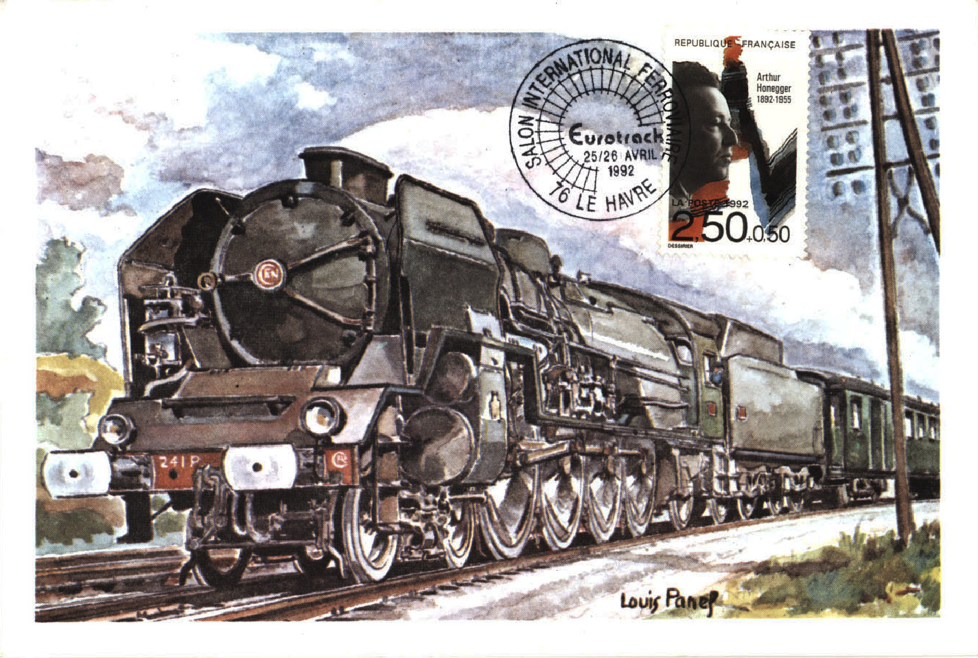 carte postale timbre Honegger
