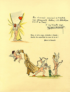 Envoi autographe agrémenté d'un dessin de Ferdinand Dubreuil (1954). © CCGPF Fonds cheminot