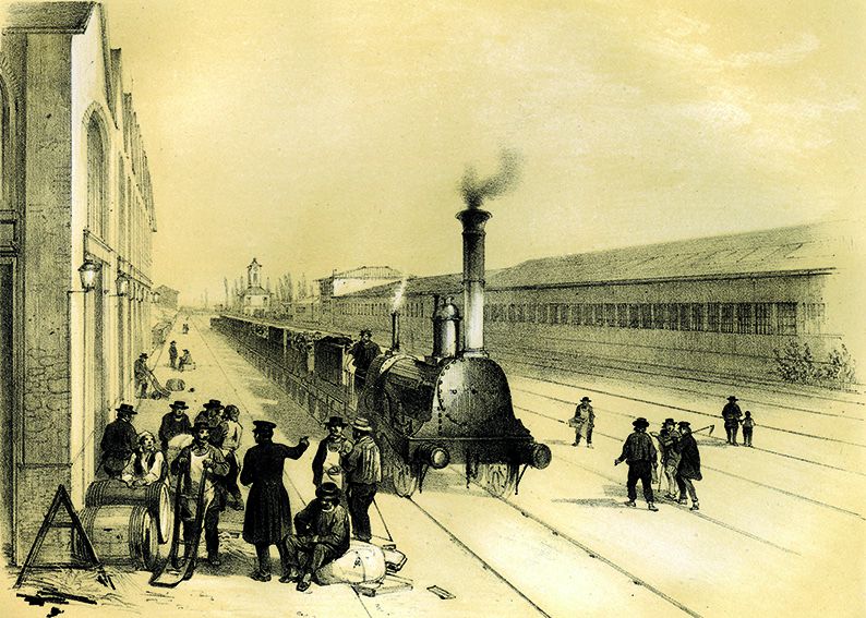 Champin-Rail-et-route-sur-le-Paris-Orleans-1843Formation-du-train-des-messageries