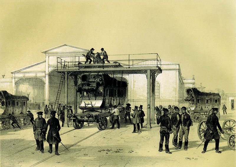 Champin-Rail-et-route-sur-le-Paris-Orleans-1843Formation-du-train-des-messageries2